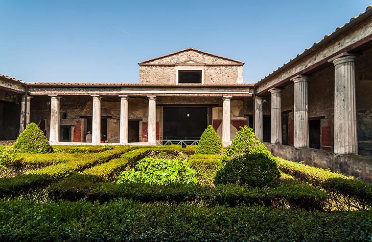 Beautiful home and courtyard in ancient Pompeii